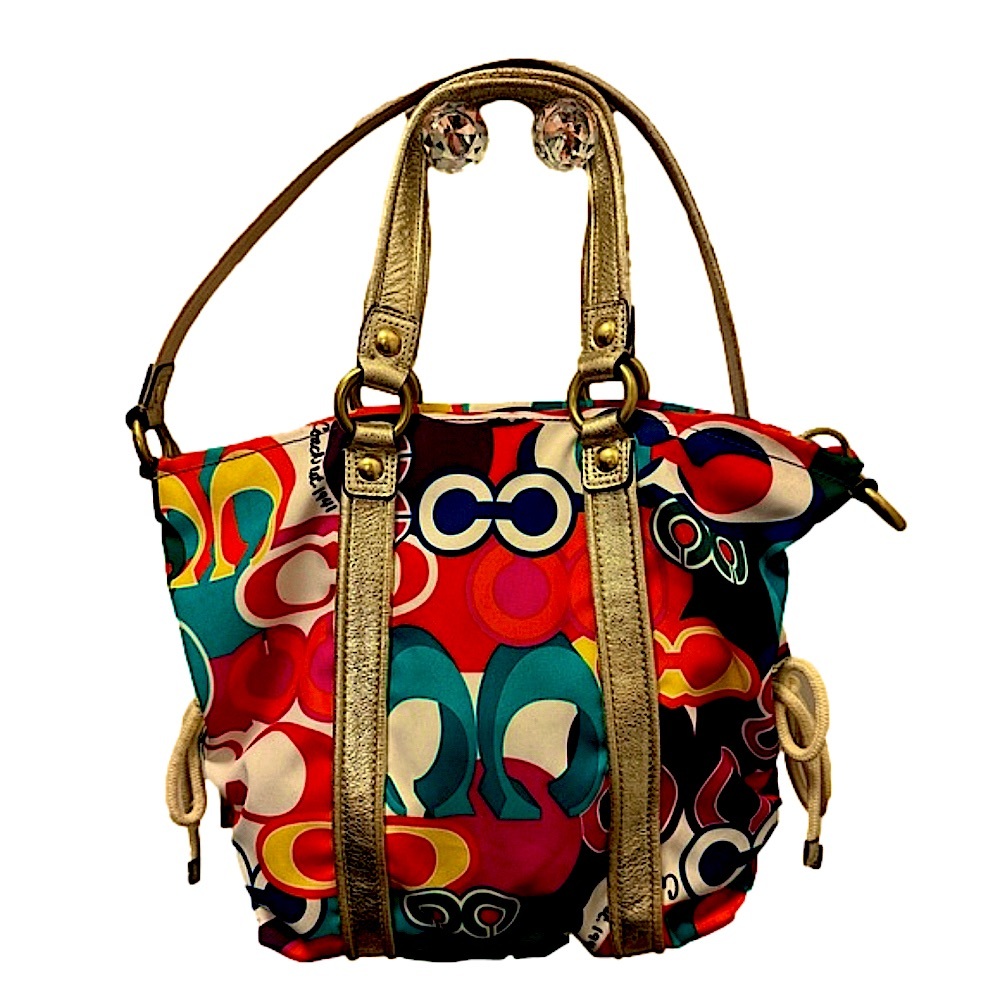 Coach Multicolor Tote Bag with Gold Accents - Picture 2 of 11